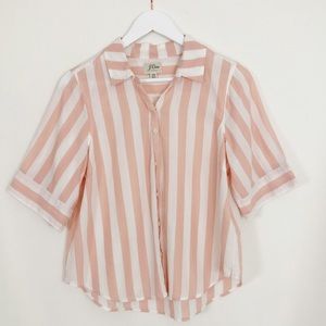 Petite J. Crew Striped Lightweight Blouse Size MP